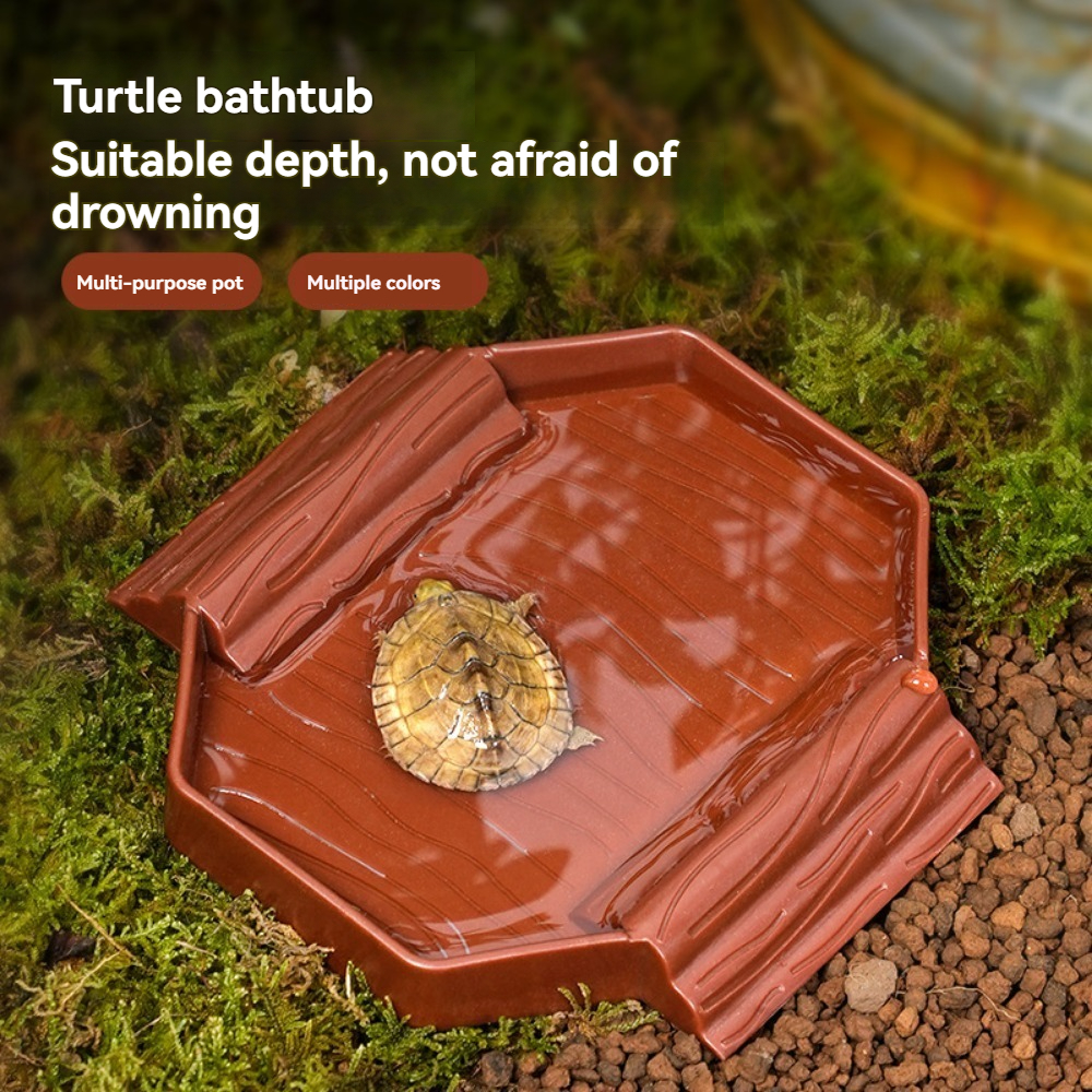 Yellow edge turtle bath basin  - Water Dish Reptile บทวิจารณ์และราคา