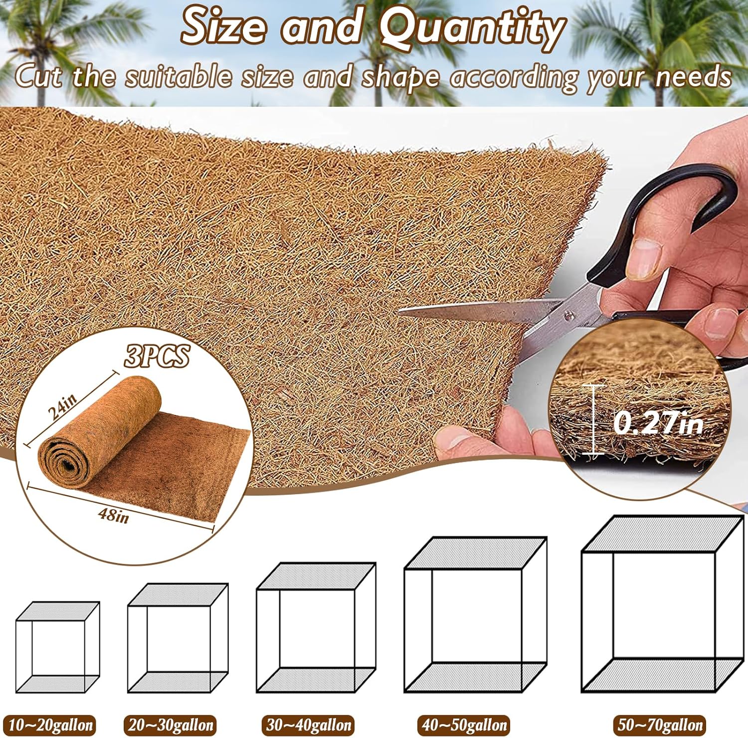3 Rolls Reptile Carpet, 24x48i - Substrate Coconut Fiber บทวิจารณ์และราคา
