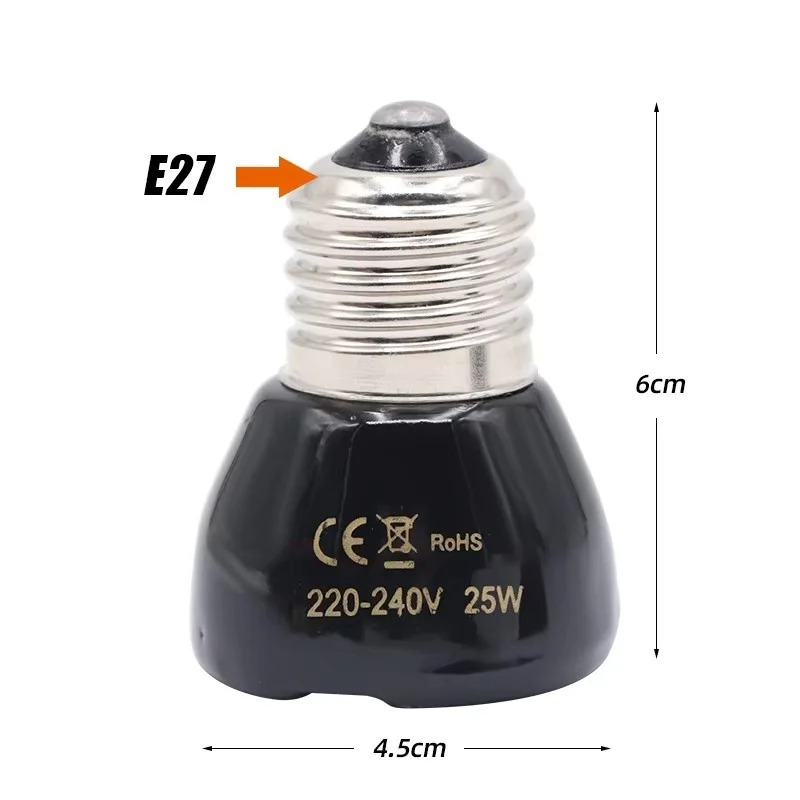 25/50/75/100W E27 Black Infrar - Ceramic Heat Emitter บทวิจารณ์และราคา