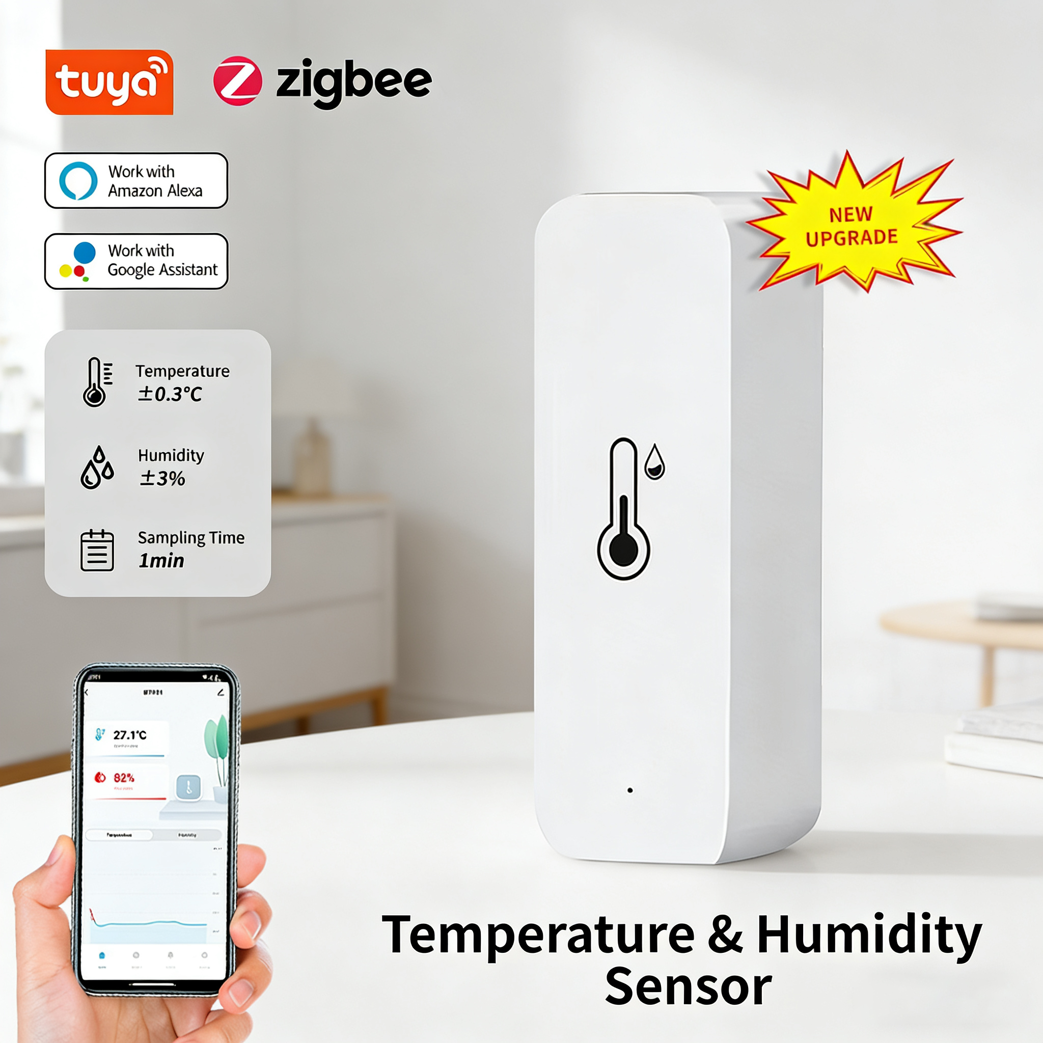 New Tuya Zigbee Smart Hygromet - Digital Hygrometer Probe บทวิจารณ์และราคา