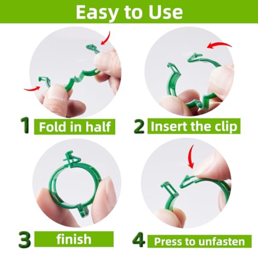 100 Pcs Plant Support Clips Pl - Vine Climbing Plastic บทวิจารณ์และราคา