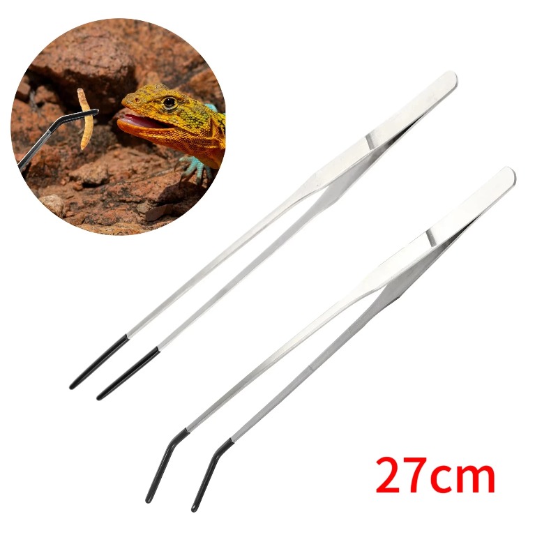 2pcs Bent Tip Tweezers For Cra - Feeding Tong Stainless บทวิจารณ์และราคา