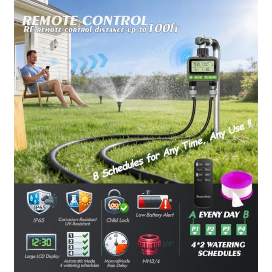 Smart Sprinkler Timer for Lawn - Timer Dual Outlet บทวิจารณ์และราคา
