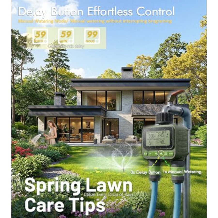 Smart Sprinkler Timer for Lawn - Timer Dual Outlet บทวิจารณ์และราคา