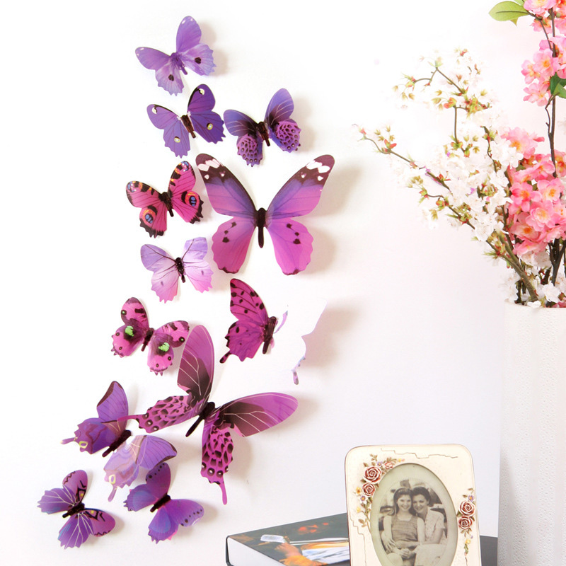 12Pcs 3D Butterfly Wall Sticke - Pvc Panel Background บทวิจารณ์และราคา
