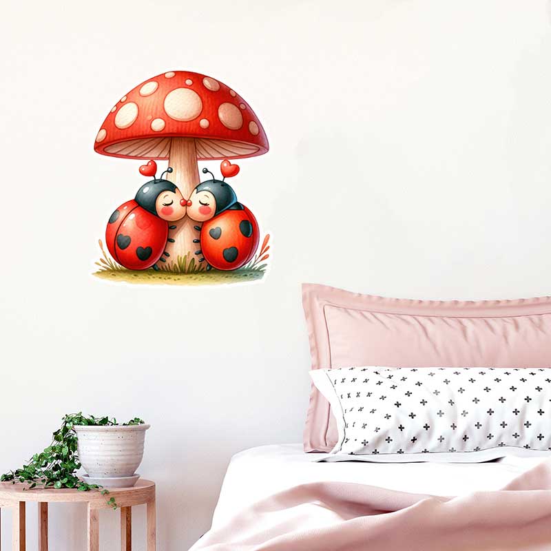 Cute Ladybug Wall Stickers Liv - Pvc Panel Background บทวิจารณ์และราคา