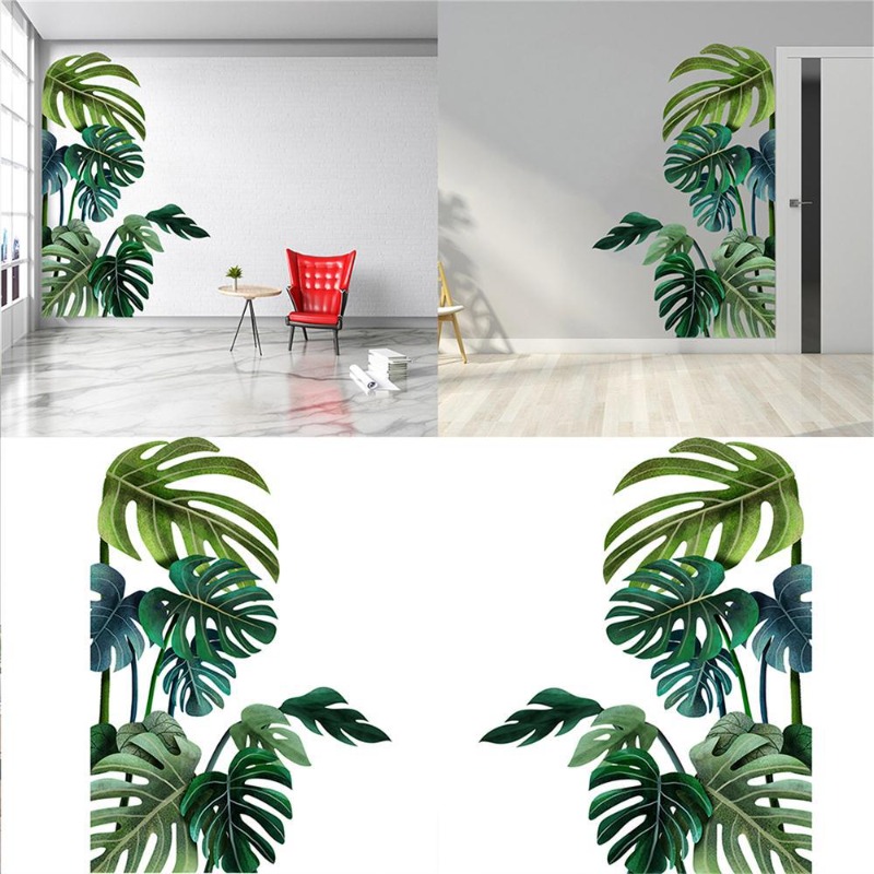 Large Nordic Green Leaf Wall S - Pvc Panel Background บทวิจารณ์และราคา