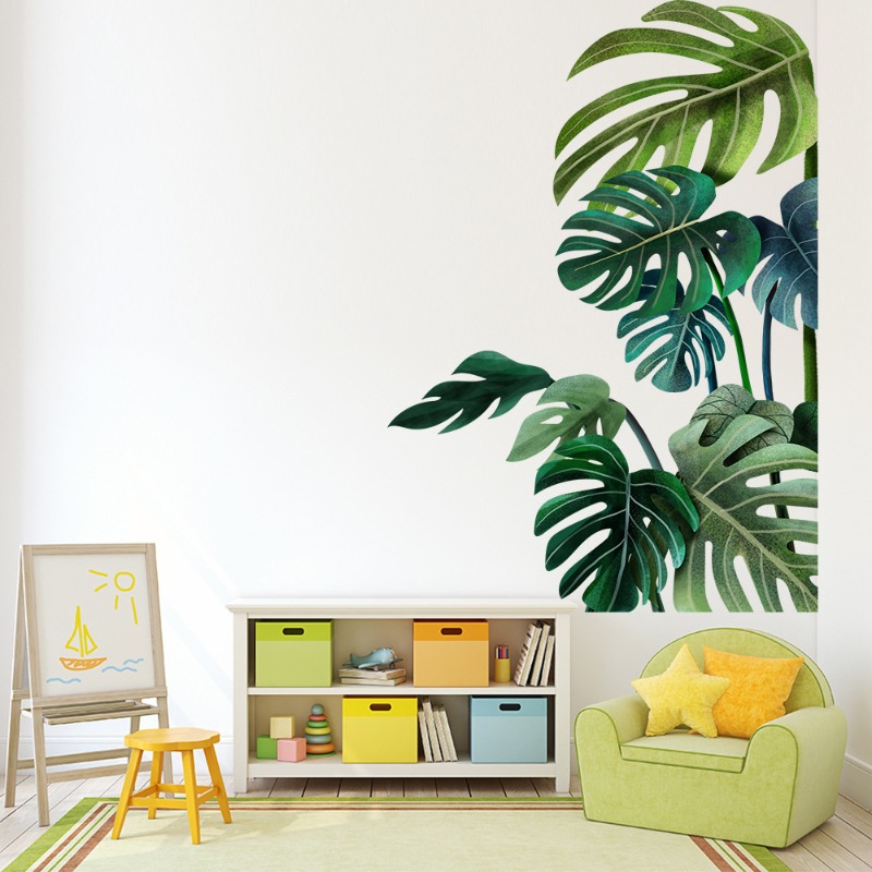Large Nordic Green Leaf Wall S - Pvc Panel Background บทวิจารณ์และราคา