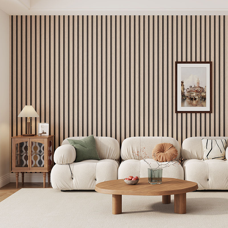 Self Adhesive Wood Grain Wall  - Pvc Panel Background บทวิจารณ์และราคา