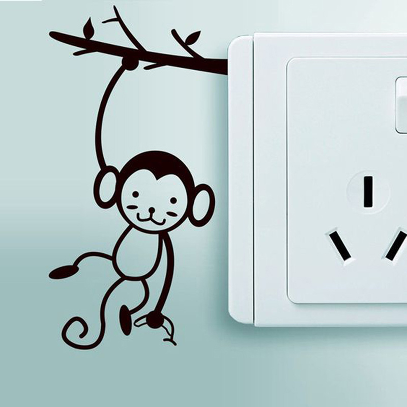 Black Cute Monkey Hanging Tree - Pvc Panel Background บทวิจารณ์และราคา