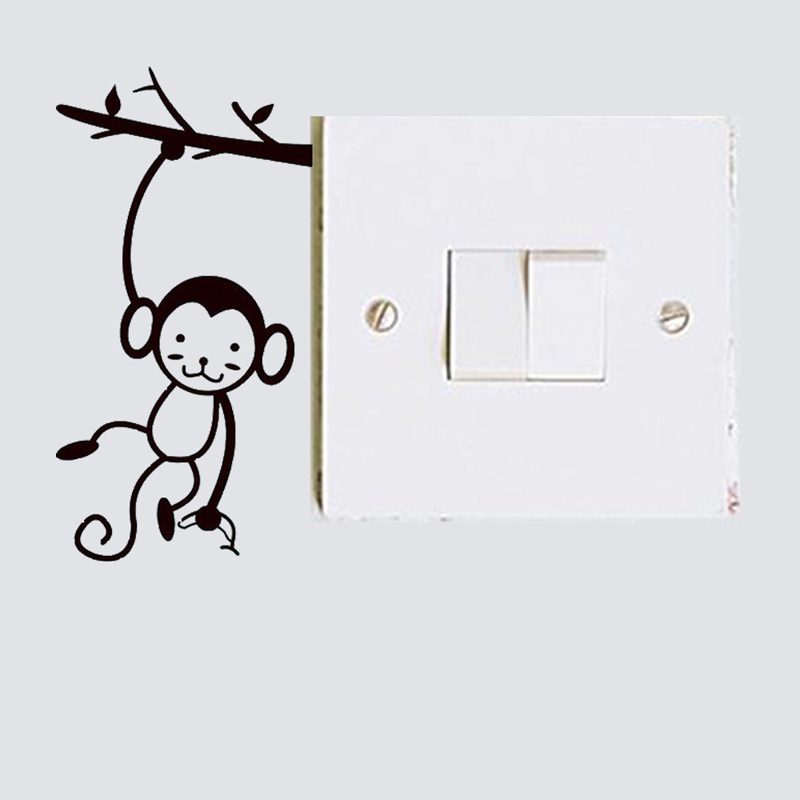Black Cute Monkey Hanging Tree - Pvc Panel Background บทวิจารณ์และราคา