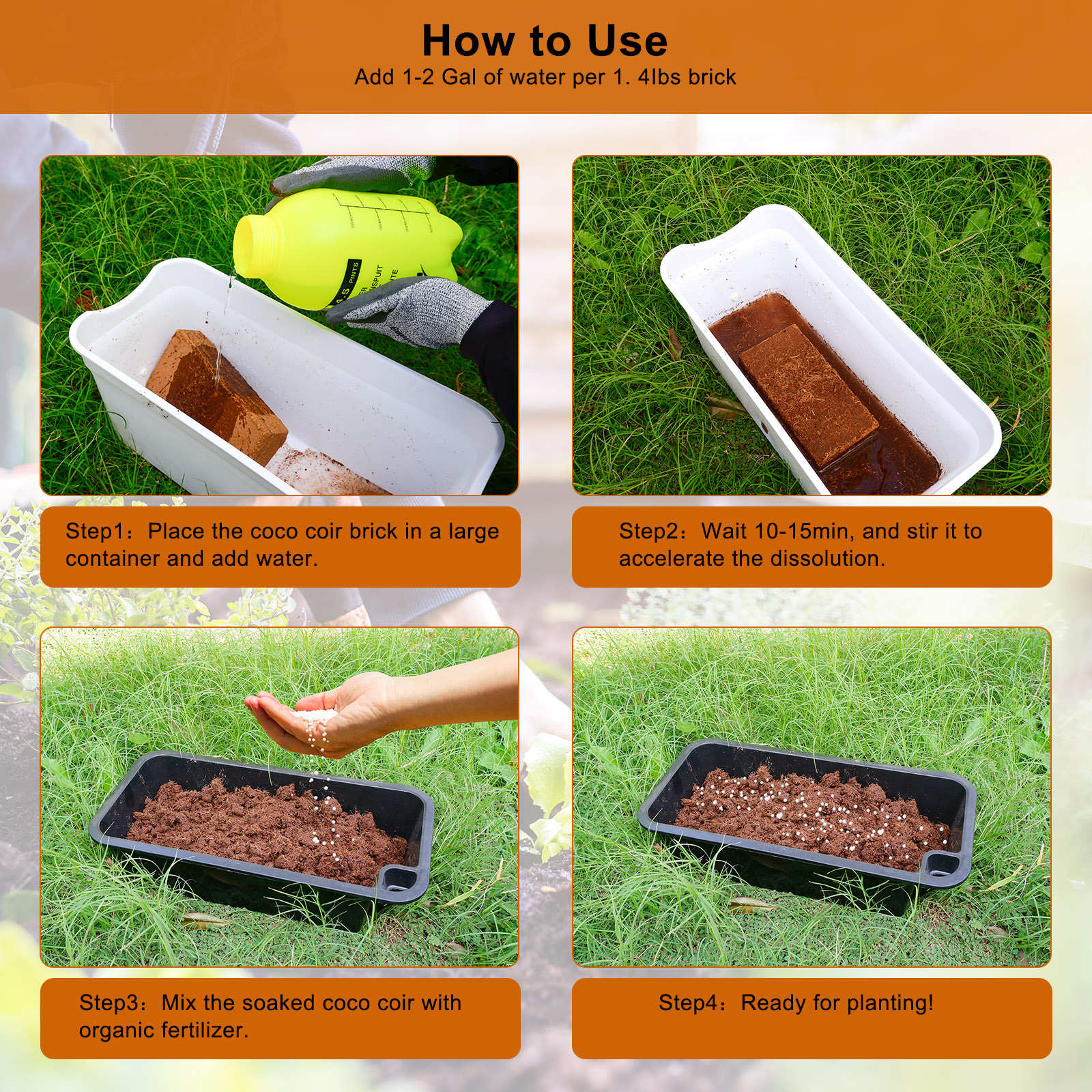 1 Pack Premium Coco Coir Brick - Substrate Coconut Fiber บทวิจารณ์และราคา