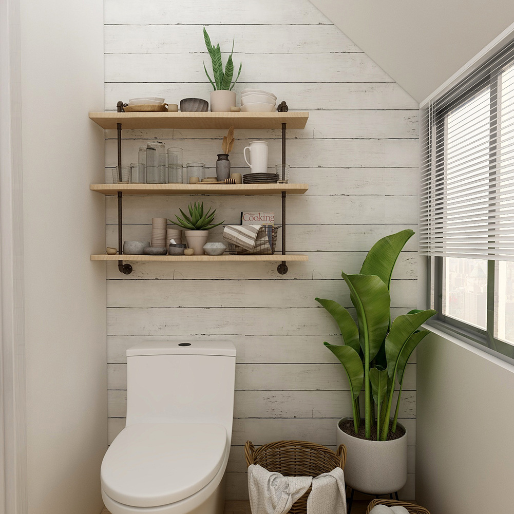 Retro Style White Wood Grain M - Pvc Panel Background บทวิจารณ์และราคา