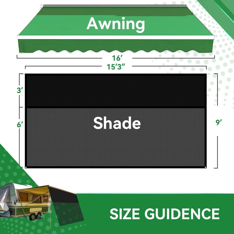 Awning Shade Screen with Zippe - Screen Top Mesh บทวิจารณ์และราคา