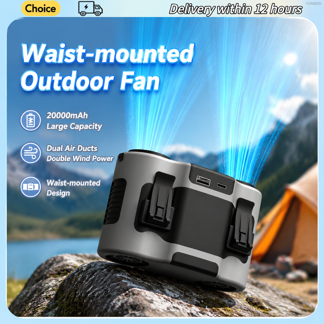 Portable Waist Clip Fan Mini U - Timer Dual Outlet บทวิจารณ์และราคา