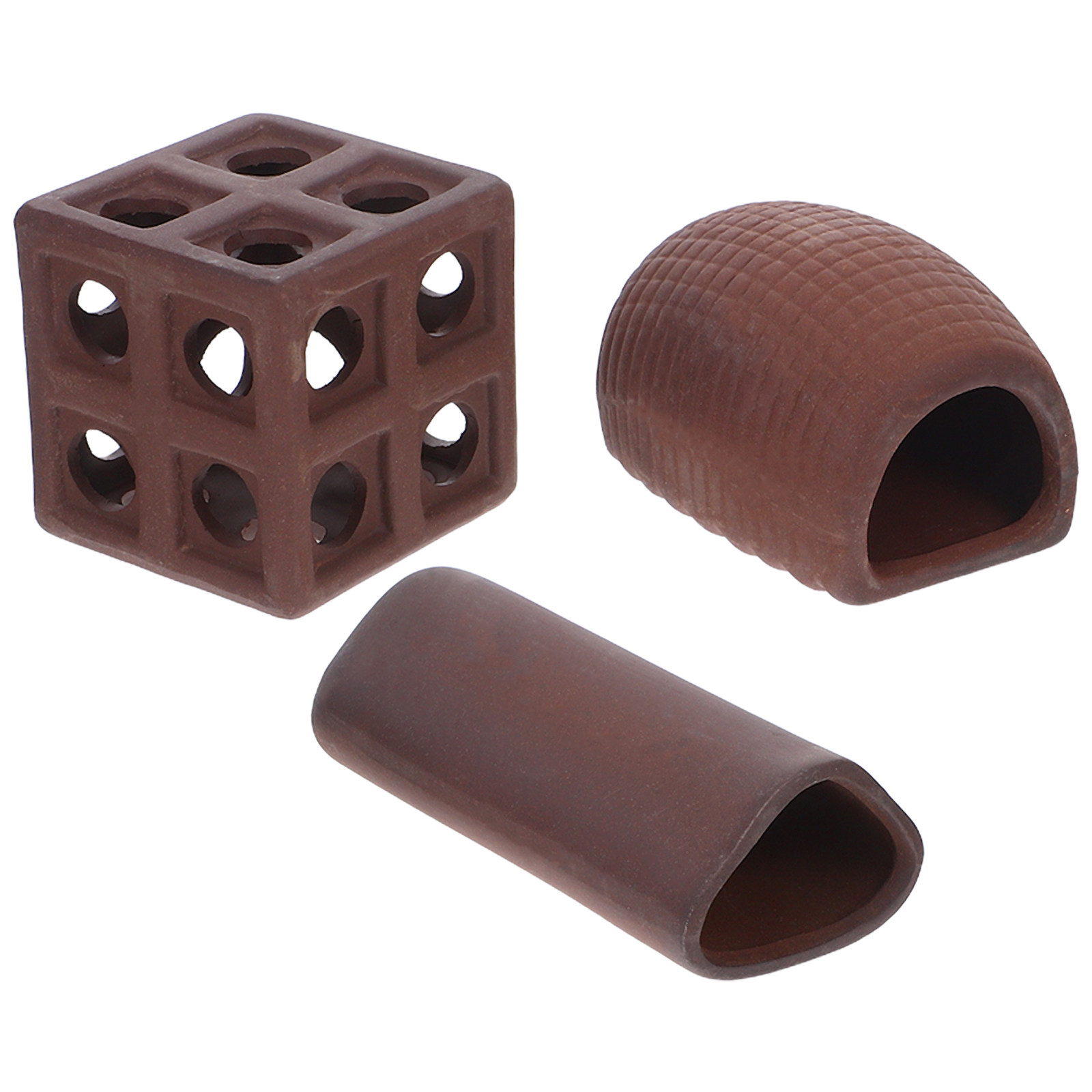 3Pcs Aquarium Decorative Rocke - Hide Cave Ceramic บทวิจารณ์และราคา